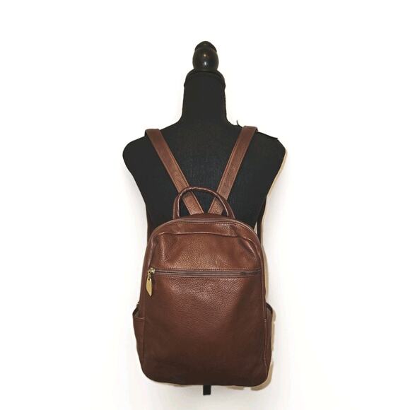 Libaire Leather Backpack Cognac Made in USA - 10x12x4 - Picture 2 of 14